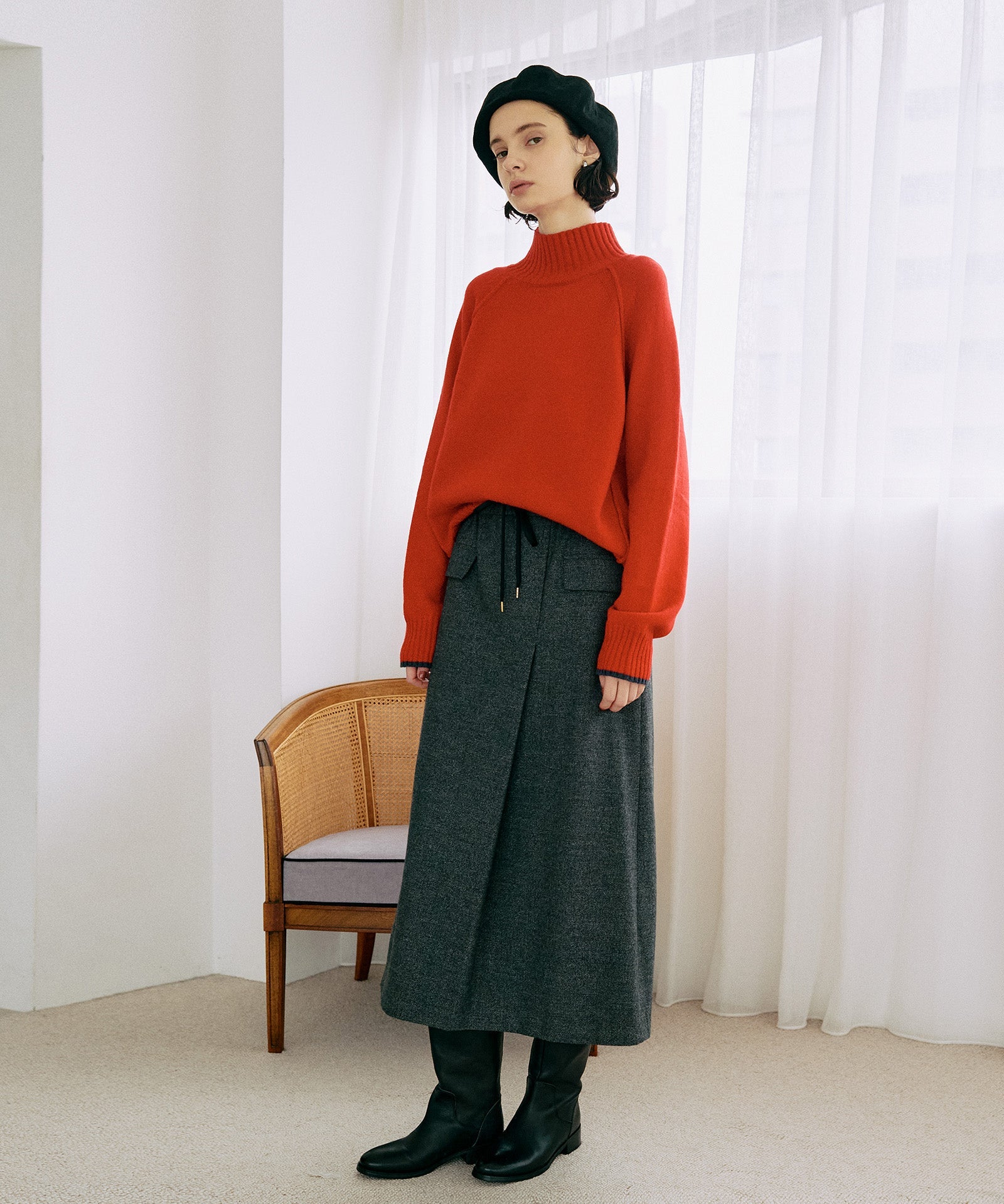 裏起毛イージータイトスカート