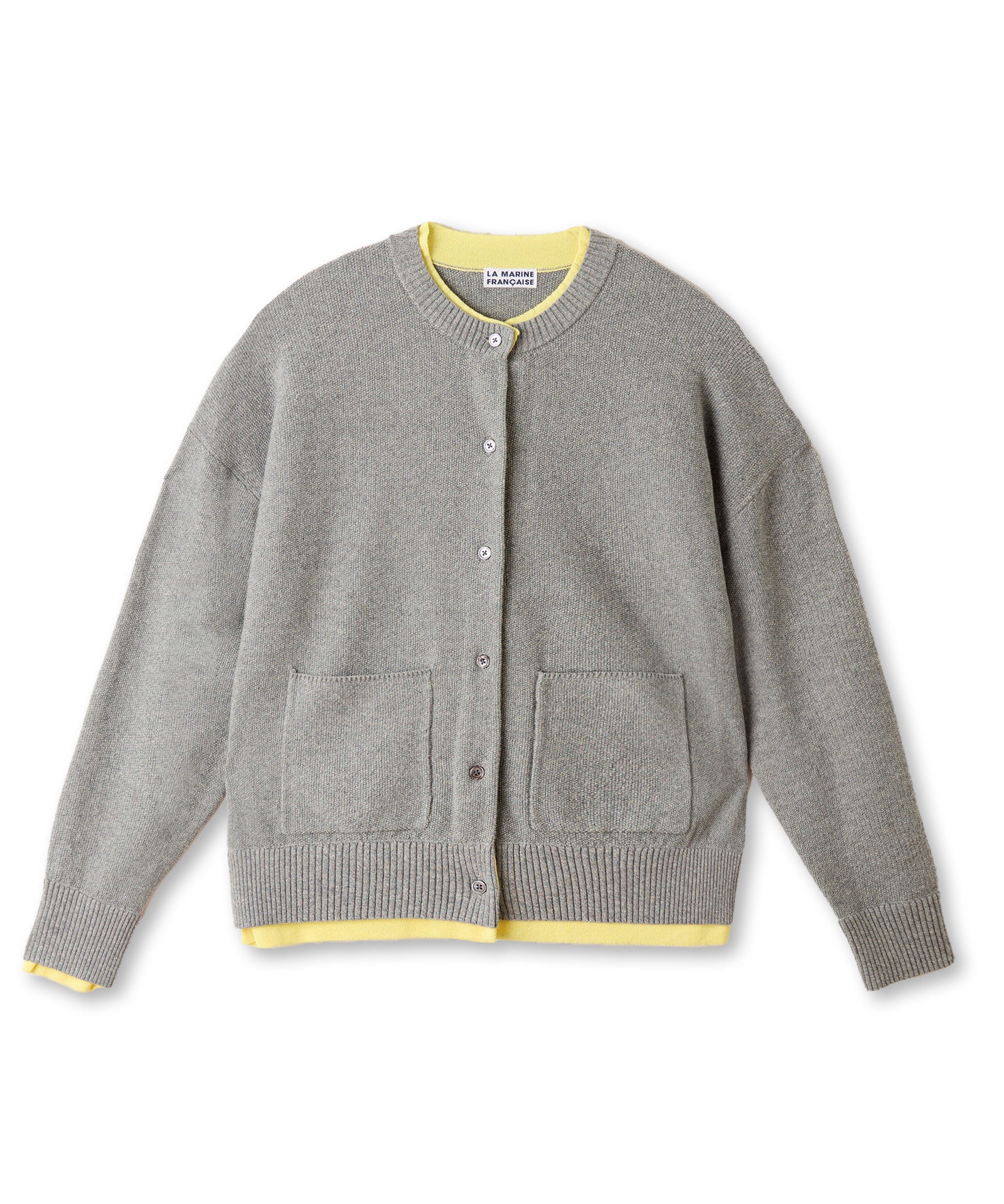 バイカラーカノコ編みカーディガン