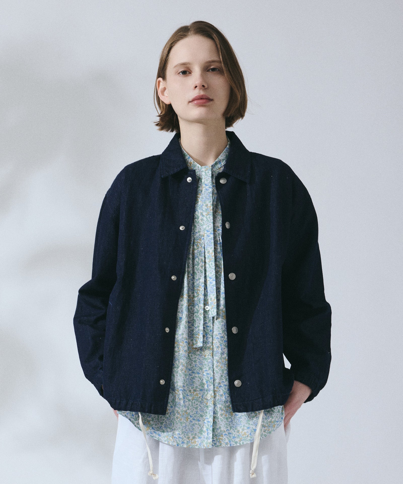 リバティプリントボウタイブラウス