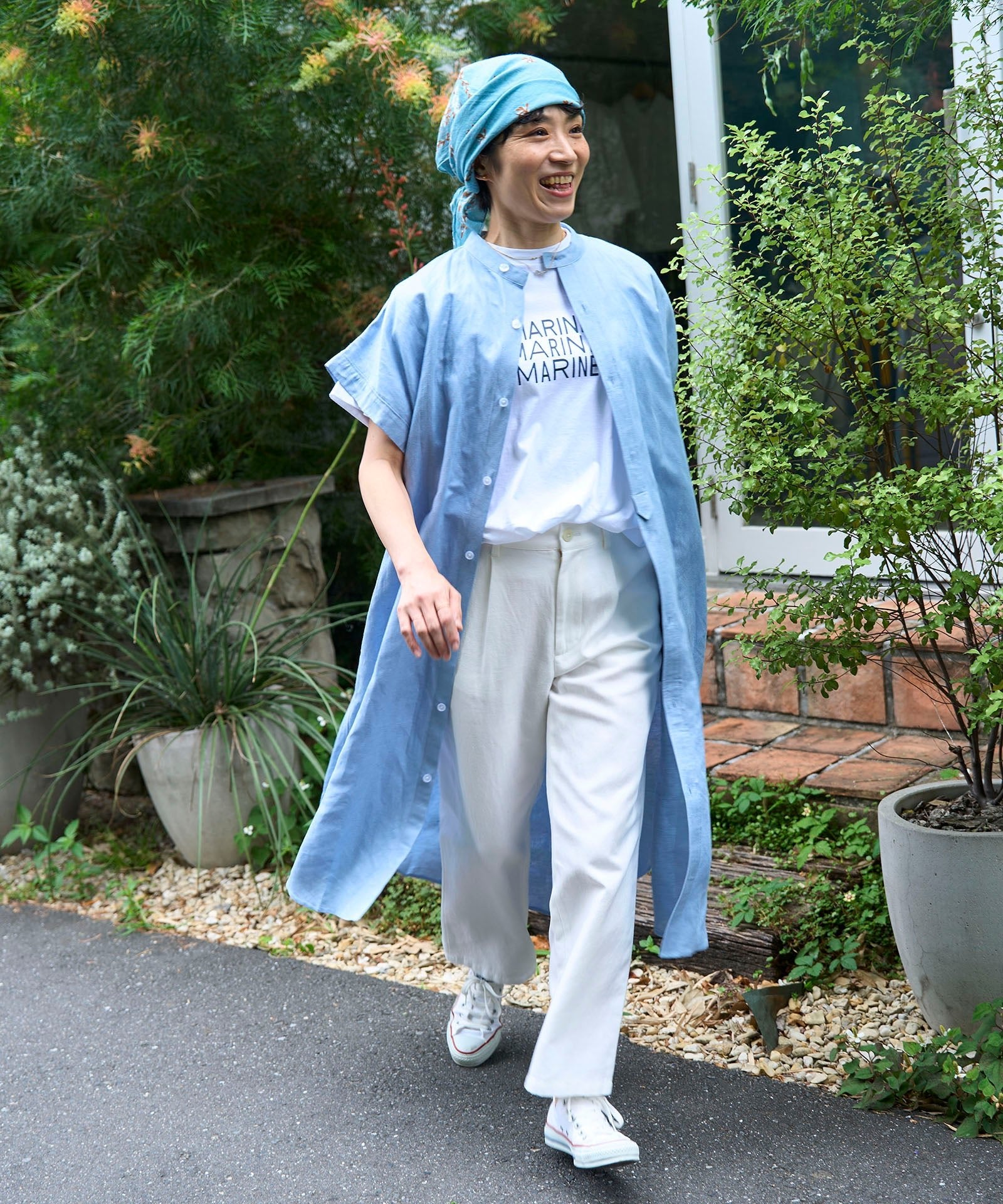 リネンレーヨンスタンドワンピース