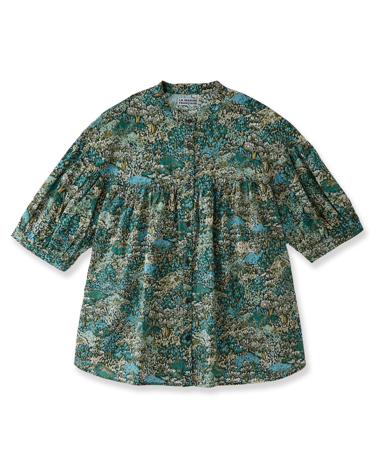 リバティプリントギャザーブラウス