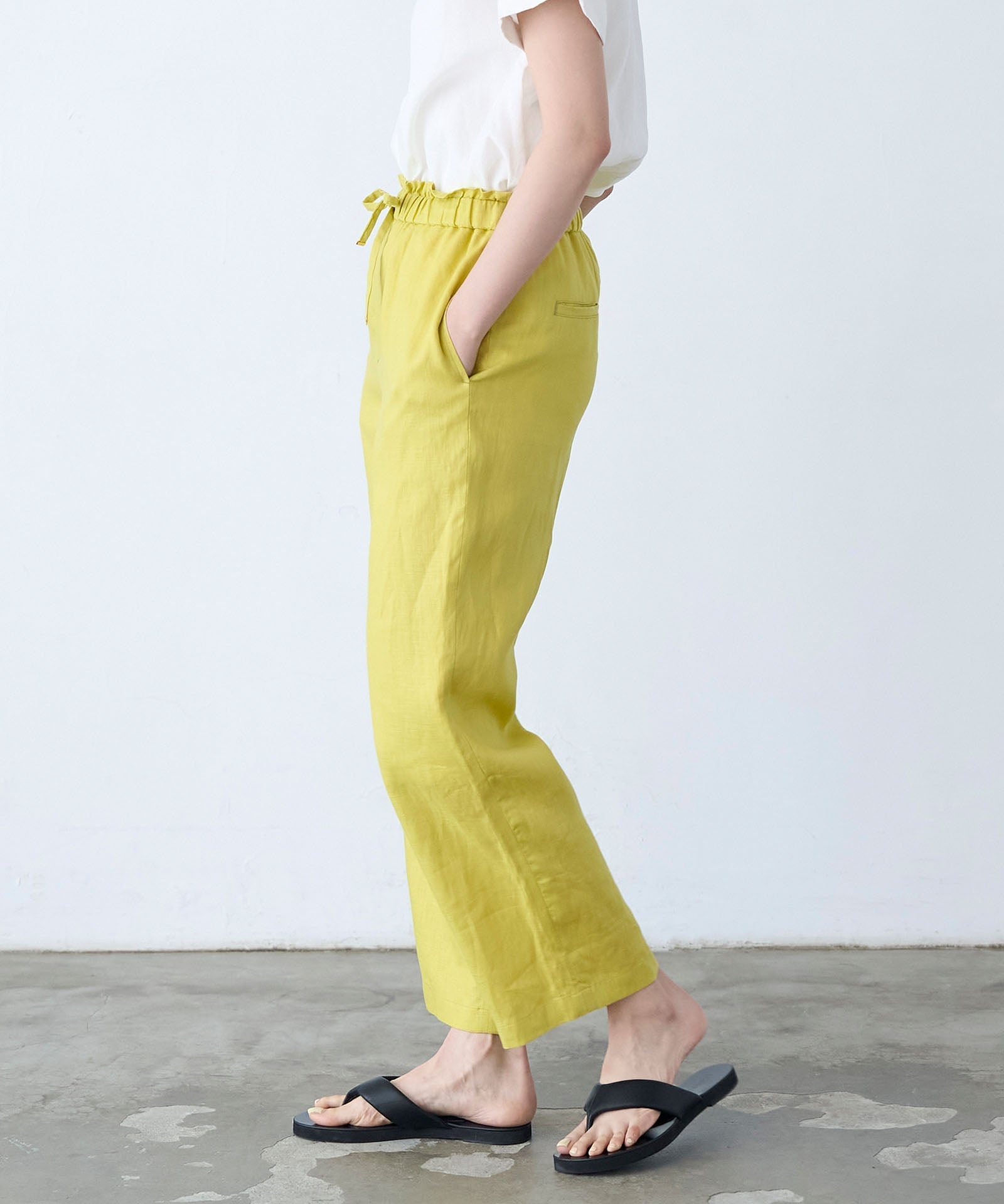 リネンイージーストレートパンツ