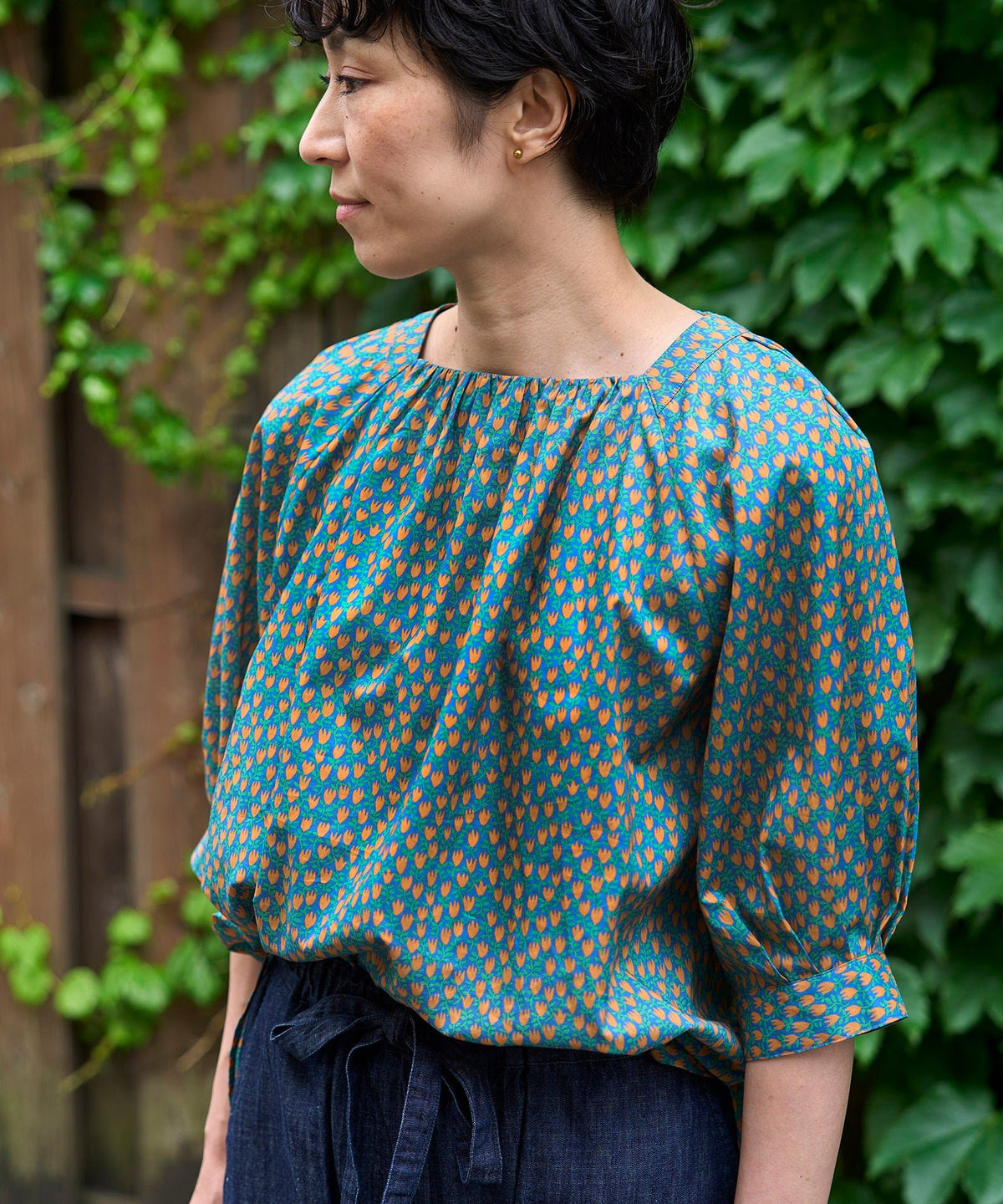 LA MARINE FRANCAISE 半袖チュニック　リバティ柄　未使用品 LA MARINE FRANCAISE - LA MARINE FRANCAISE Tシャツ