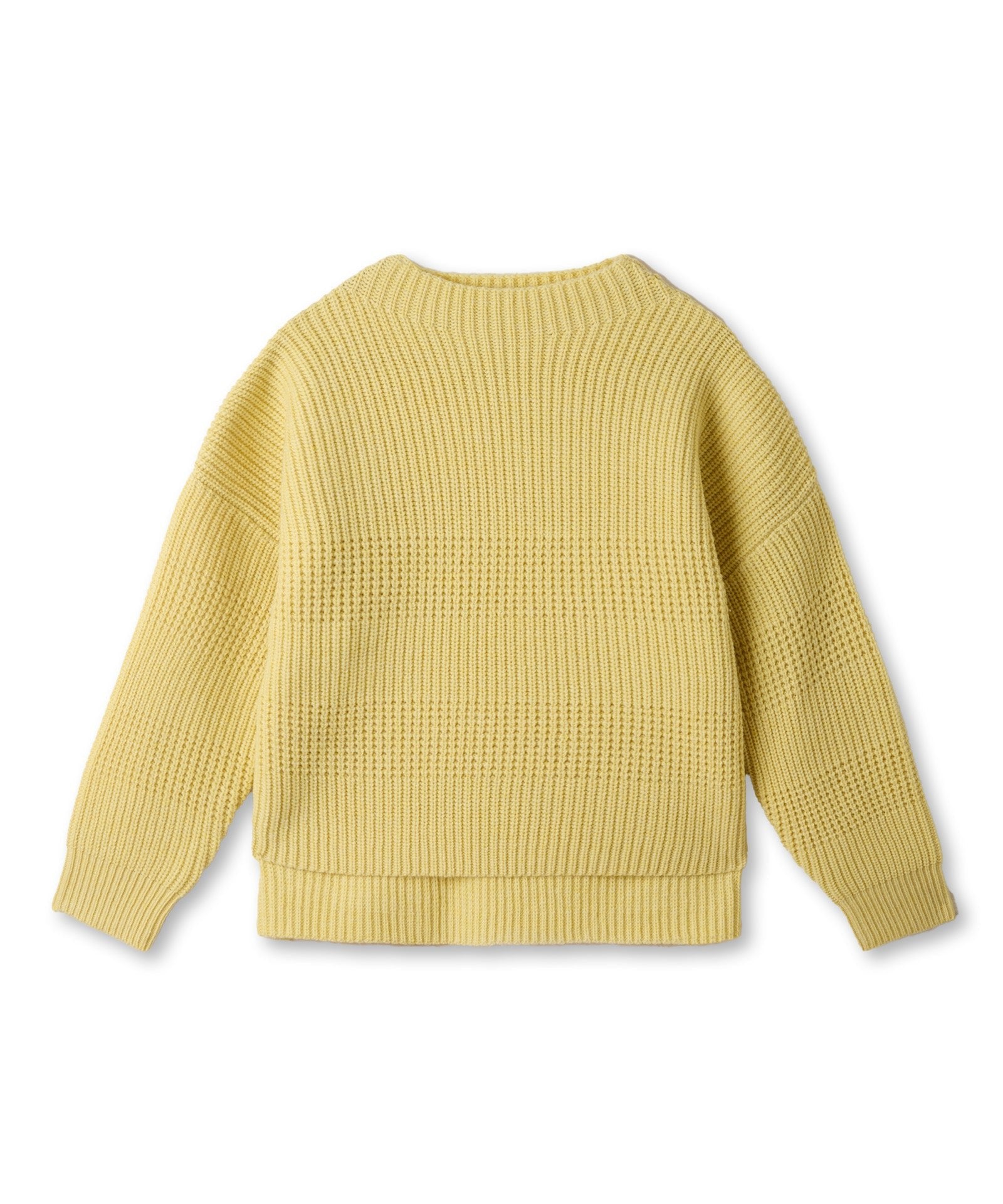 片畦ボーダーボトルネックニット