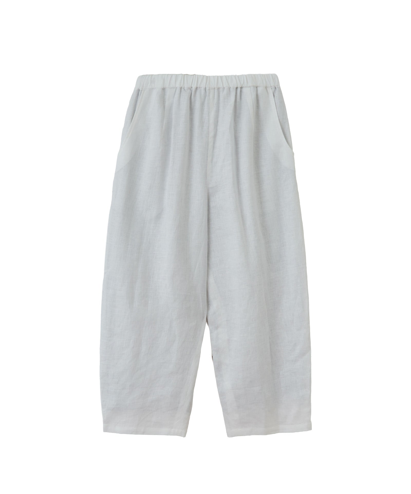 ウォッシャブルリネンバレルクロップドパンツ