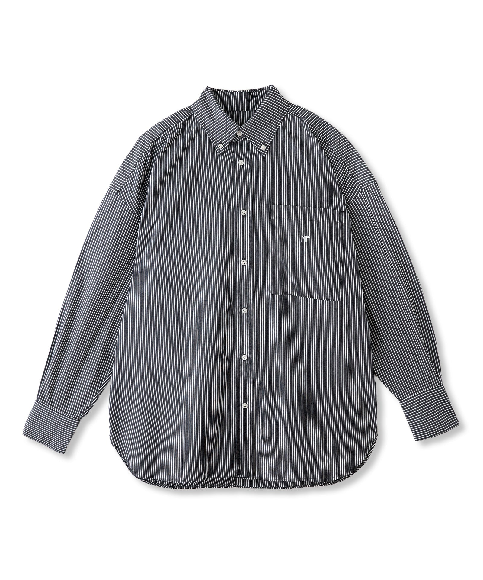 stripe＆checkレギュラーカラーロングシャツ