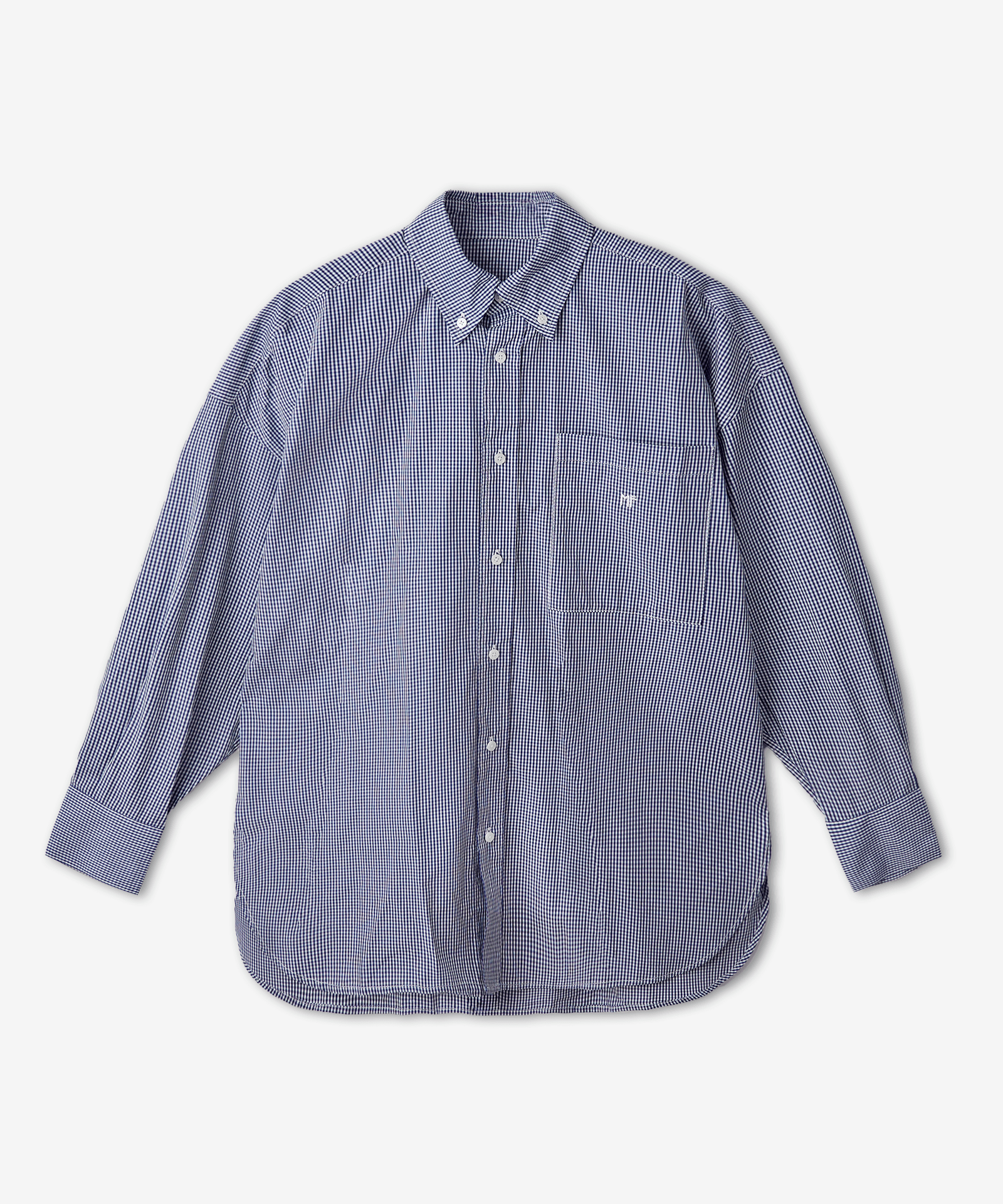 stripe＆checkレギュラーカラーロングシャツ