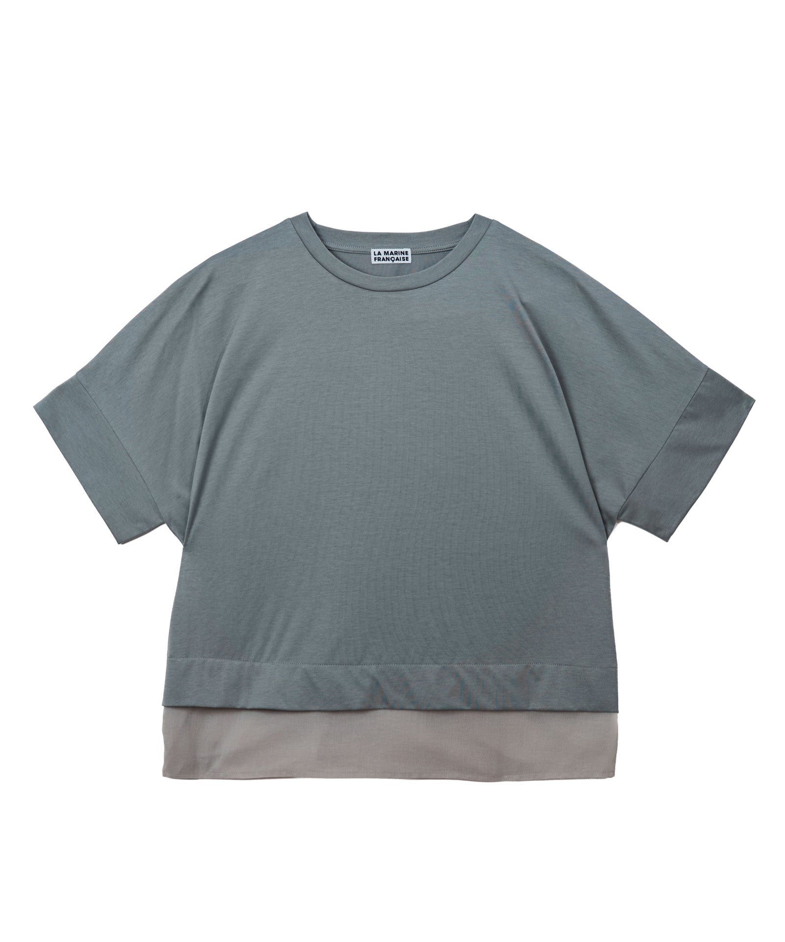 カットソー×布帛コンビTシャツ