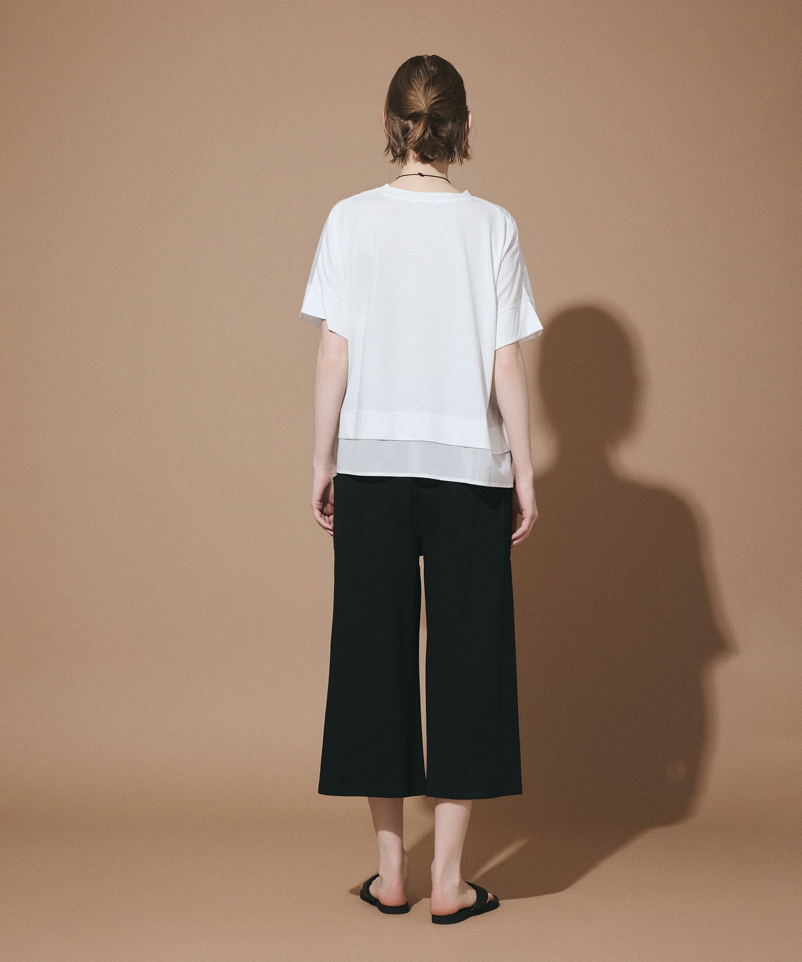 カットソー×布帛コンビTシャツ
