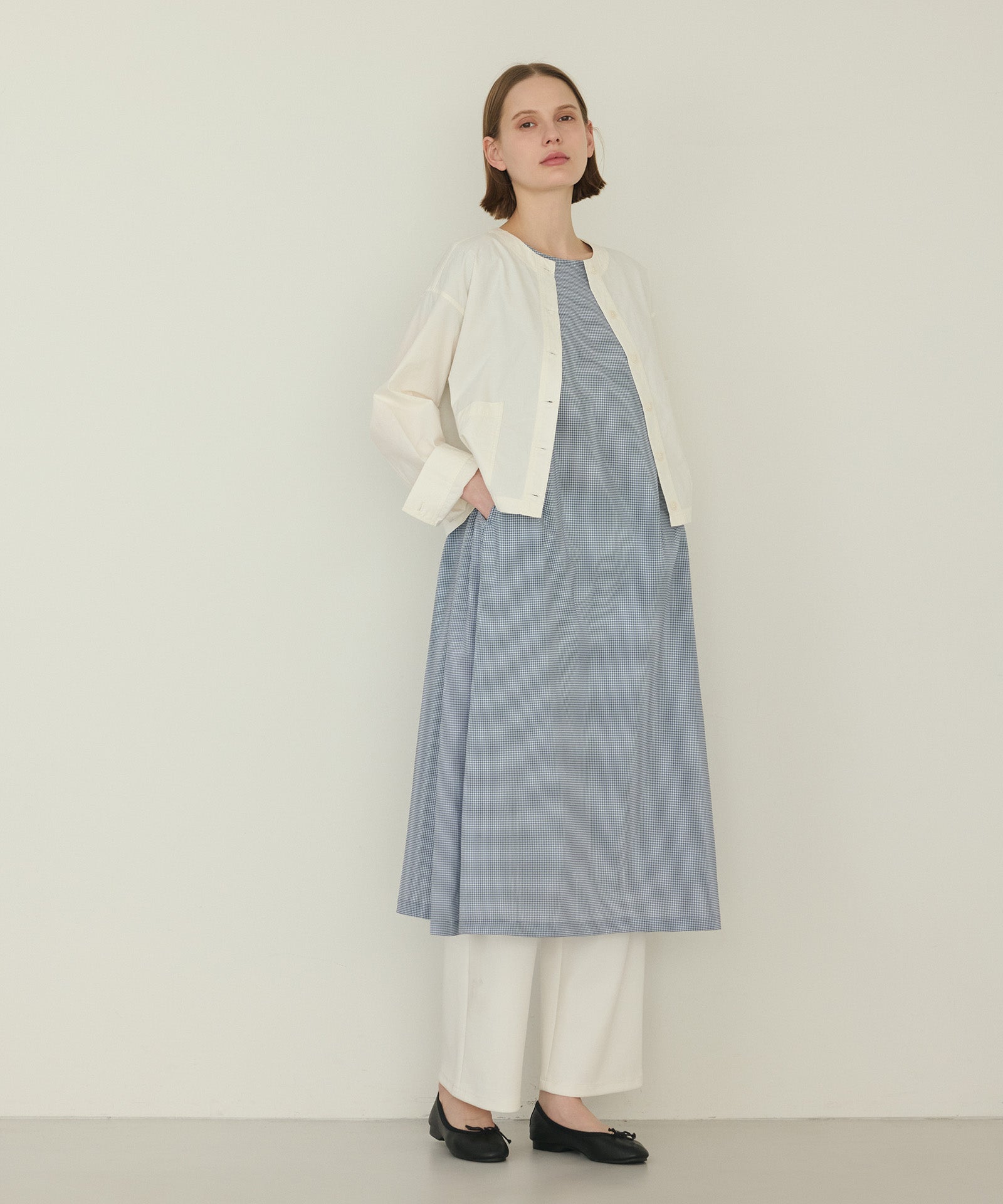 【THOUSAND MILE】FRENCH SLEEVE OP HIGH AIR PERMEABILITY CHECK