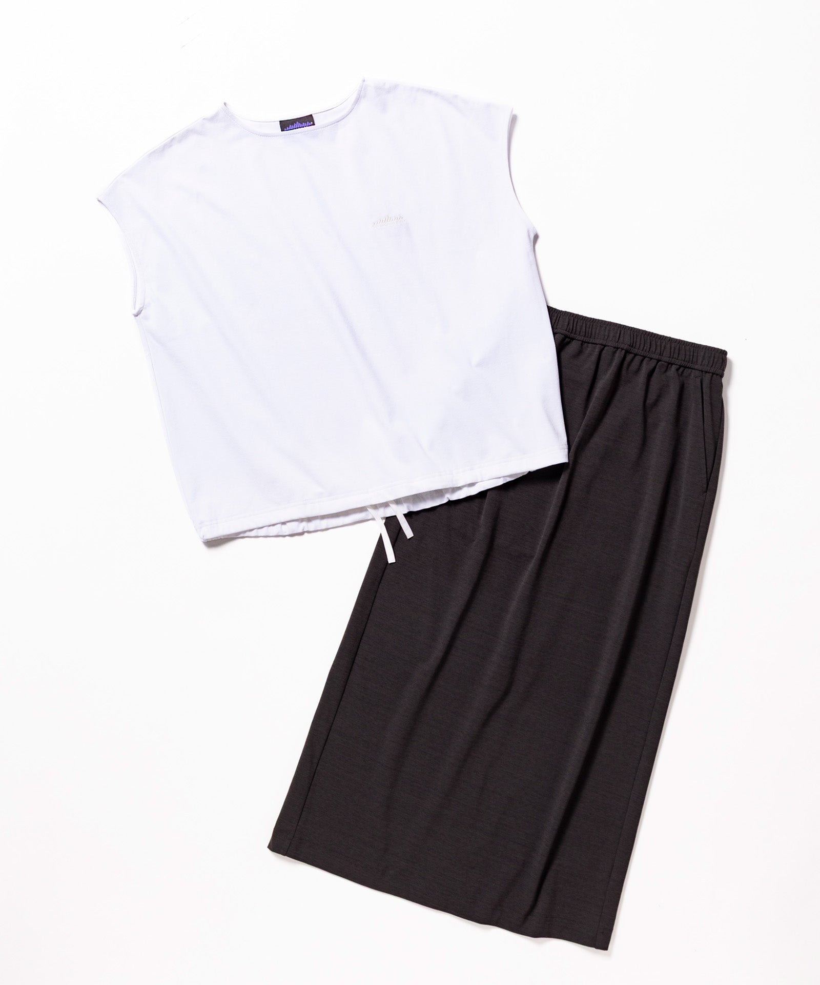 【THOUSAND MILE】GATHRED HEM T-SHIRT & SKIRT SET